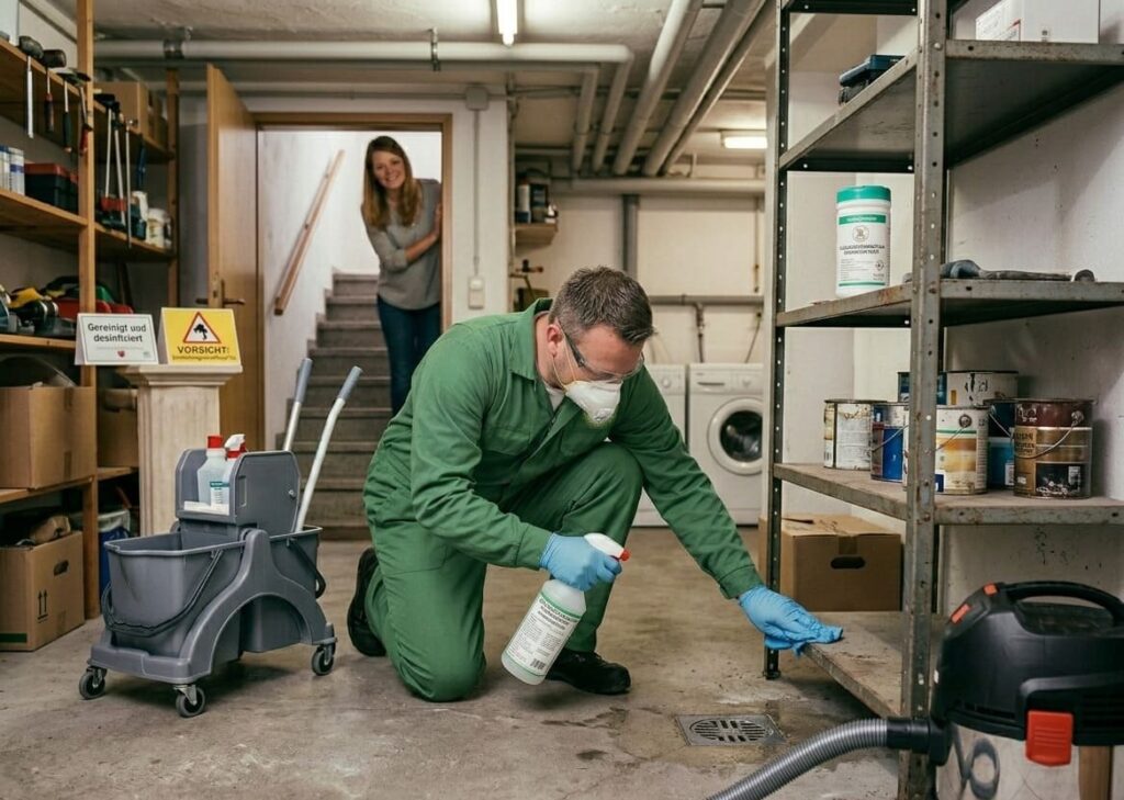 Schädlingsbekämpfung Herrmann Köln - Kammerjäger - Mitarbeiter im Keller