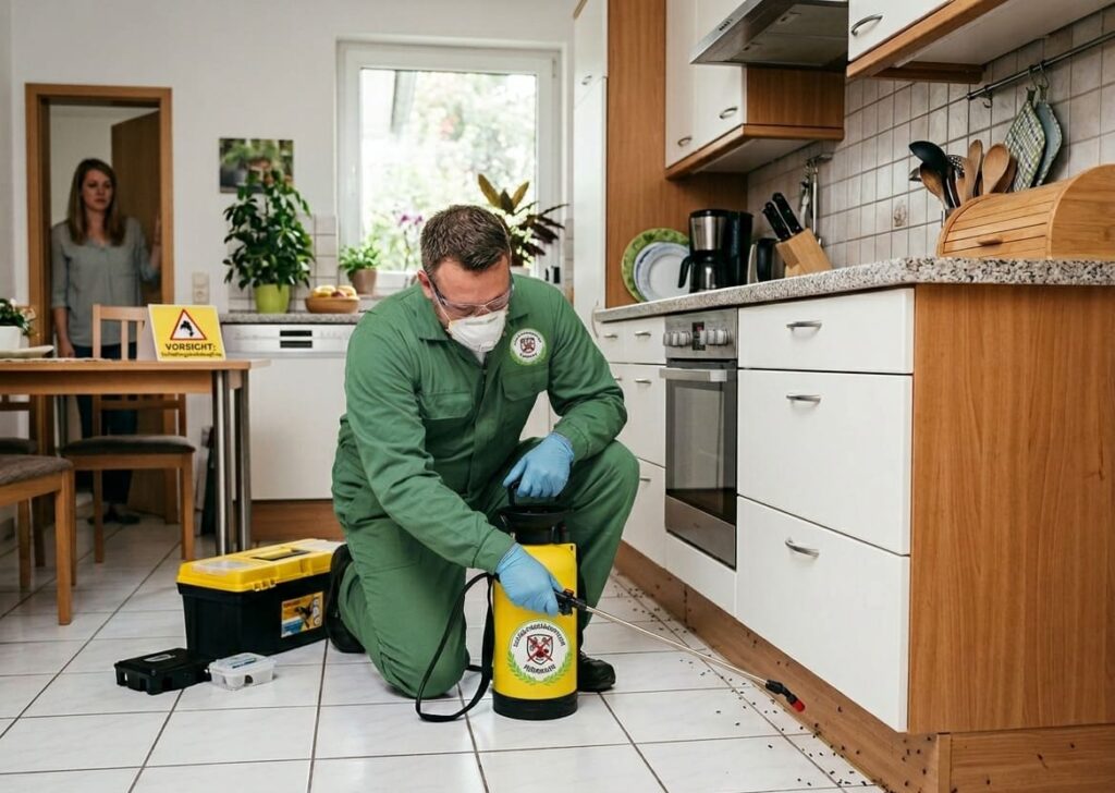 Schädlingsbekämpfung Herrmann Köln - Kammerjäger - Mitarbeiter in einer Küche